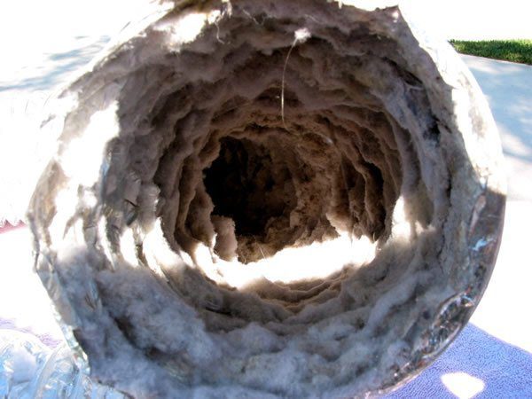 clean the lint from dryer exhaust pipe