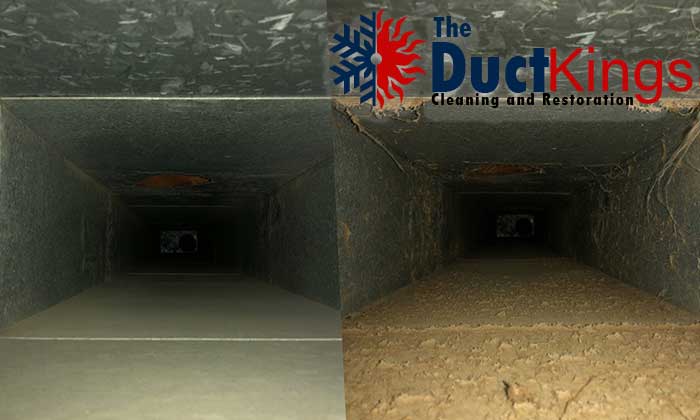ducts before and after air duct cleaning