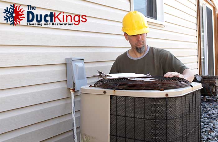 The Duct Kings technician with ac blower